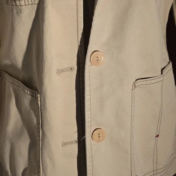 Eddie Bauer Women's M Beige Tan 100% Baumwolle (Cotton) Field Jacket Button Up - Picture 8 of 16